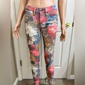 Bebe Multicolor Floral Jeans